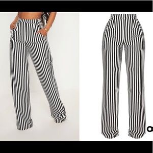 Shape Black Striped Wide Leg Pants